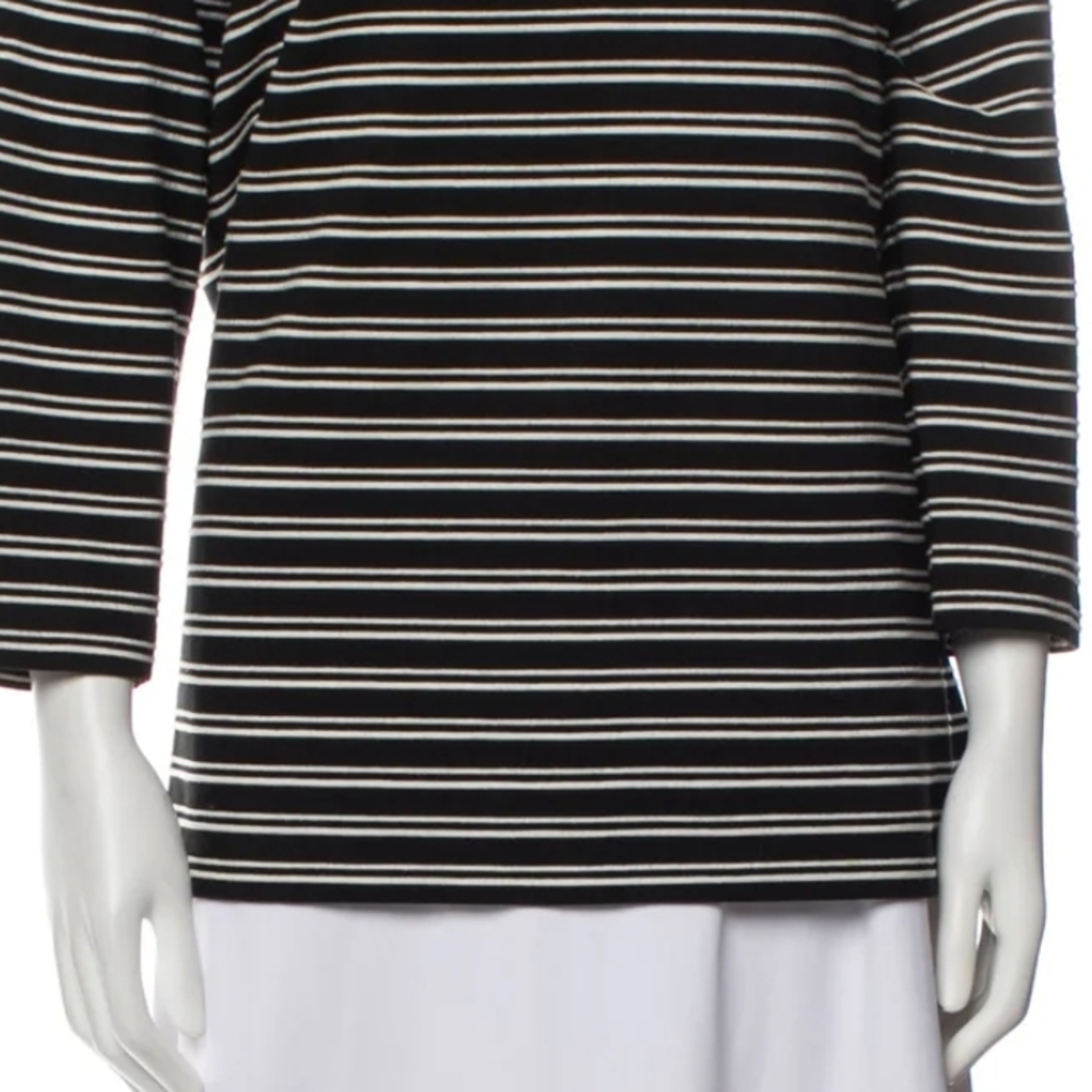 Striped Black and White Women's Top